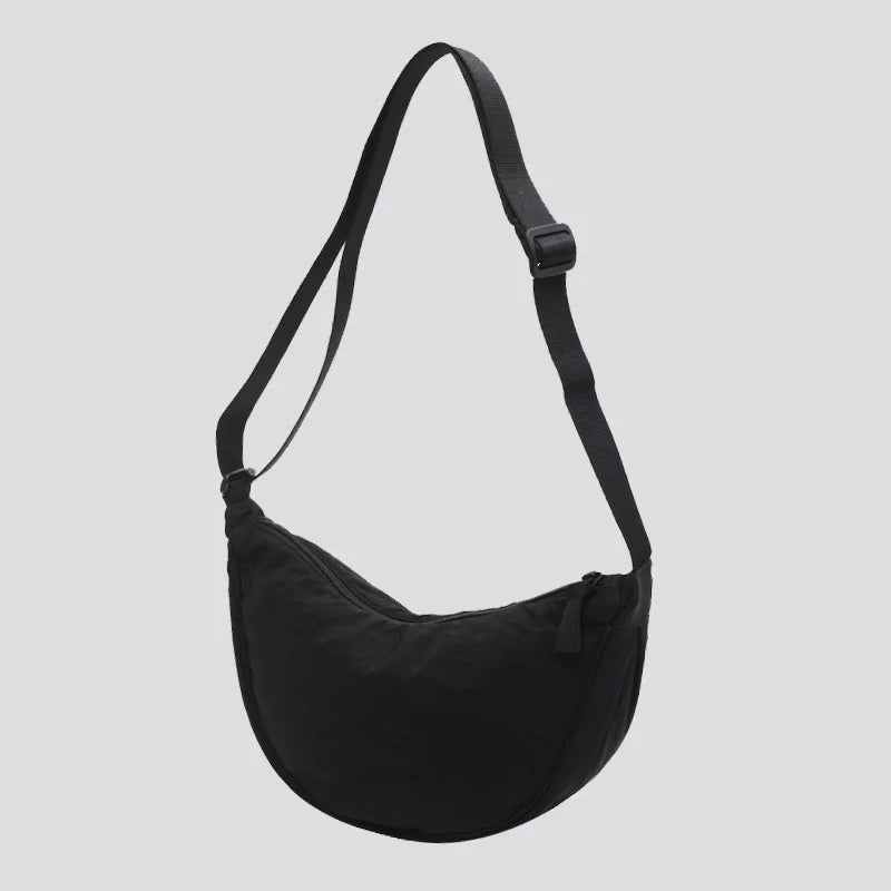 Solide Damen Nylon Schultertasche – Sac à main bandoulière en tissu polaire pour voyage et voyage 