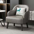 Moderner Lounge-Sessel aus Kunstleder – Bequemer Einzelsessel für Wohnzimmer, Schlafzimmer &amp; Büro, kompakter Relax- &amp; Accent Chair