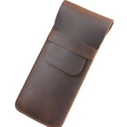 Handgefertigte Stiftemappe aus echtem Rindsleder – Vintage Füllfederhalter-Etui im ​​Crazy-Horse-Stil für Reisen &amp; Journaling 