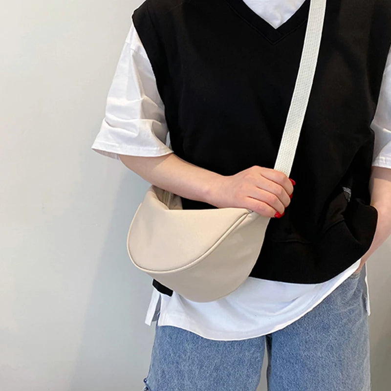 Unisex Casual Nylon Schultertasche – Leichte, Vielseitige Tasche mit Verstellbarem Schulterriemen