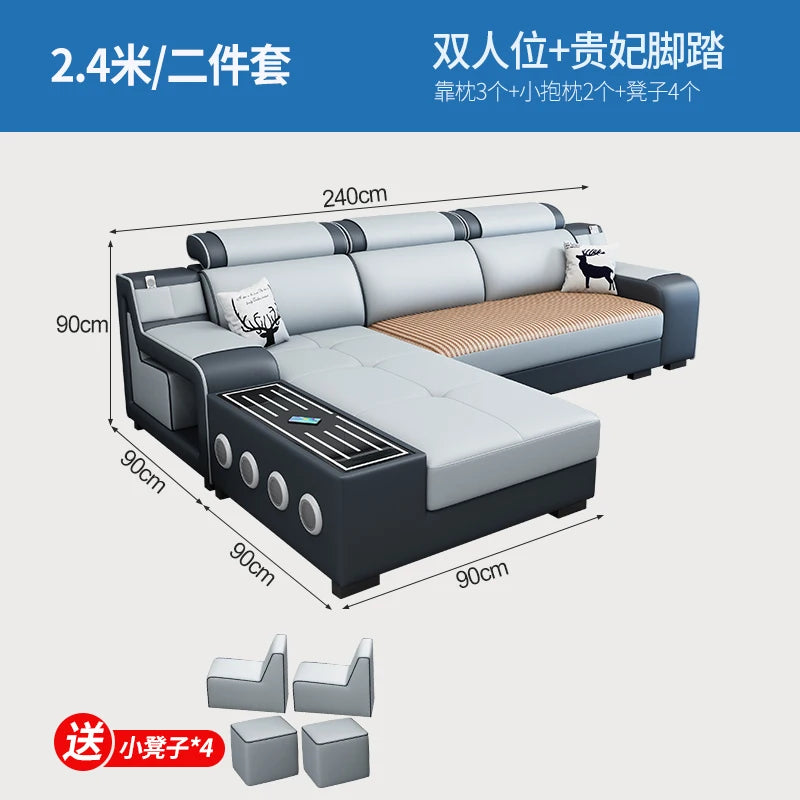 Designer Luxus Ledersofa – Modernes, erweiterbares Center-Seater & Sectional Sofa aus Echtleder für exklusive Wohnräume