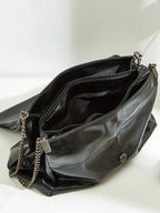 Sac fourre-tout à chaîne pour femme 2024 – Grande capacité de transport en cuir PU, élégant sac à bandoulière simple sous les bras pour le printemps/l'été