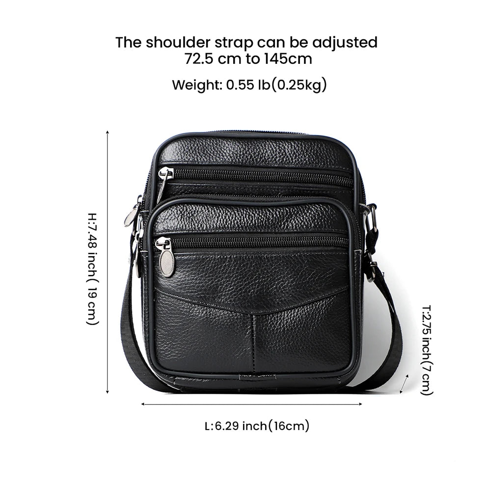 JOYIR Herren Leder Crossbody Bag – Trendige Casual Schultertasche aus Echtleder für Männer