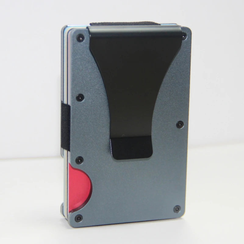 Slim RFID Metall-Wallet für Männer – Minimalistische Fronttaschen-Geldbörse mit Geldclip