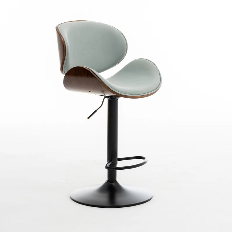 Luxus Barhocker aus Echtleder – Europäischer Design-Barstuhl, höhenverstellbar & drehbar für Home Bar, Theke und Empfang