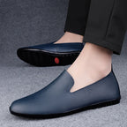Herren Loafer aus echtem Leder – Atmungsaktive Slip-On Mokassins im italienischen Stil, Sommer Schuhe bis Übergröße 50/51