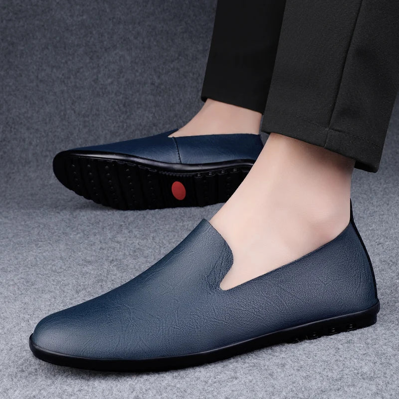 Herren Loafer aus echtem Leder – Atmungsaktive Slip-On Mokassins im italienischen Stil, Sommer Schuhe bis Übergröße 50/51