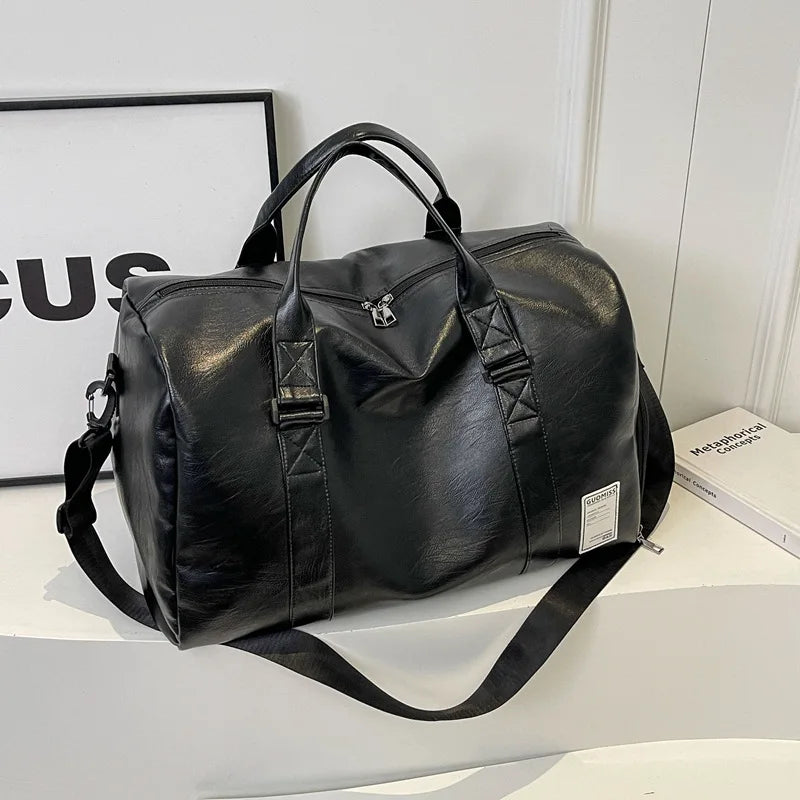 Damen Gym Bag aus PU-Leder – Stilvolle Fitness- & Reisetasche als Duffle, Schulter- und Wochenendtasche mit Schuhfach