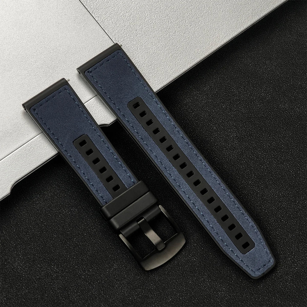 Brazalete de cuero vintage de 20 mm y 22 mm para Samsung Galaxy Watch 4–7 y Xiaomi Redmi Watch – Brazalete clásico para reloj inteligente con diseño dorado 