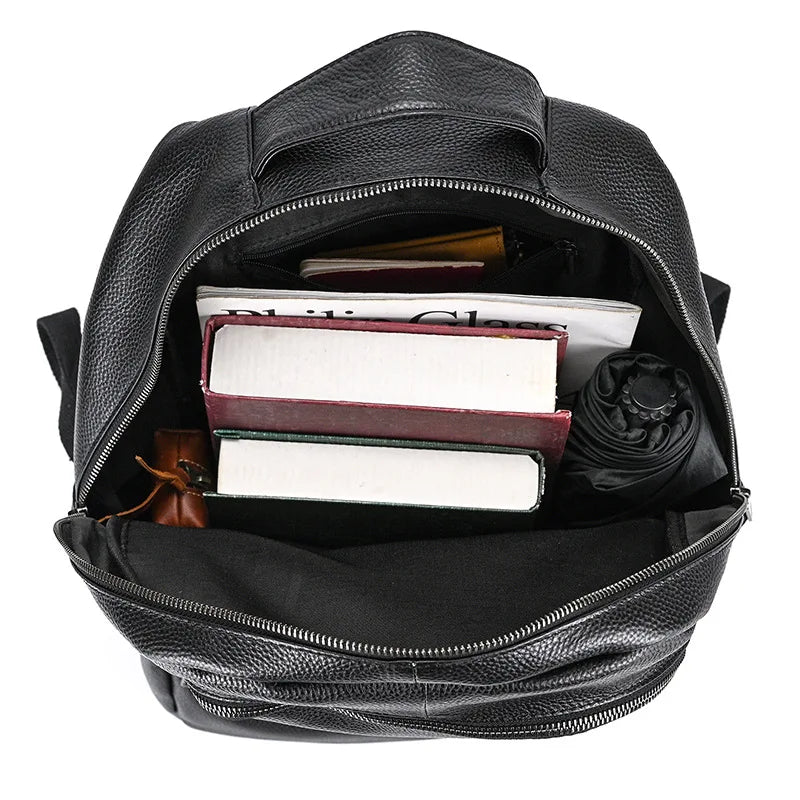 WANTING Luxus Leder Rucksack Herren – Großer Designer Laptop Rucksack aus echtem Rindsleder für Schule, Reise & Alltag