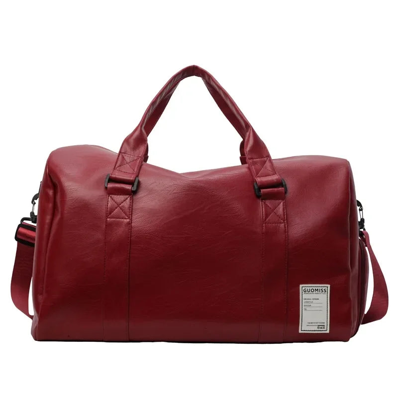 Große Damen Reisetasche aus PU-Leder – Leichte Travel Duffle & Tote Bag mit viel Stauraum, Fitness-, Weekend- & Carry-On Tasche
