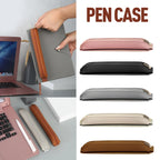 PU Leder Stifteetui mit Buchband &amp; Reißverschluss – Grosses Stiftemäppchen für Schule, Büro &amp; Studium 