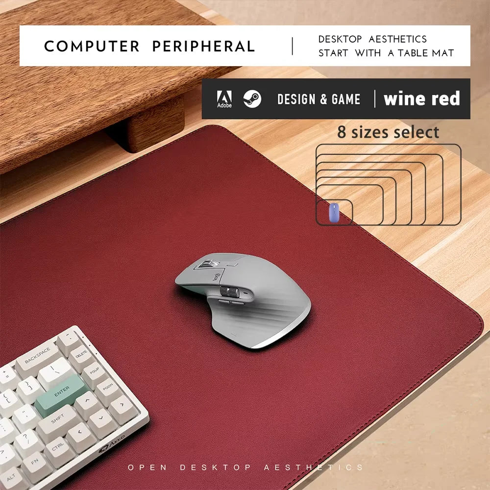 EMTRA Leder Gaming Mousepad – Großes, Rutschfestes & Wasserdichtes Mauspad in Mehrfarben für Büro, Gaming & Homeoffice