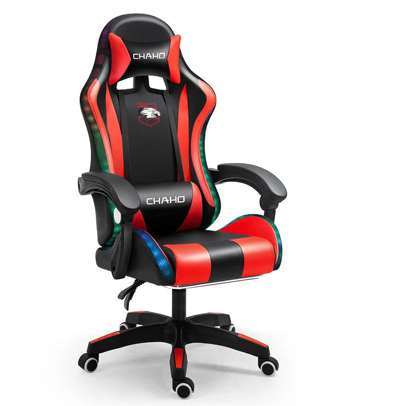 Gaming Chair 2025 aus PU-Leder – Ergonomischer Drehstuhl mit hoher Rückenlehne, Liftfunktion & Rollen für Schlafzimmer, Büro & Gaming Setup