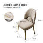 Leder Design Esszimmerstuhl – Moderner nordischer Dining Chair aus Echtleder im Light-Luxury-Stil für Zuhause & Restaurant