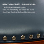 Rbefeuly Holz-Barhocker mit Echtleder – 26 Zoll Barstuhl mit Rückenlehne, 360° drehbar, modernes Design für Küche & Theke