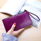 Yogodlns Damen Langgeldbörse aus PU-Leder – Elegante Clutch mit Reißverschluss, Kartenfächern, Münzfach &amp; Handyfach