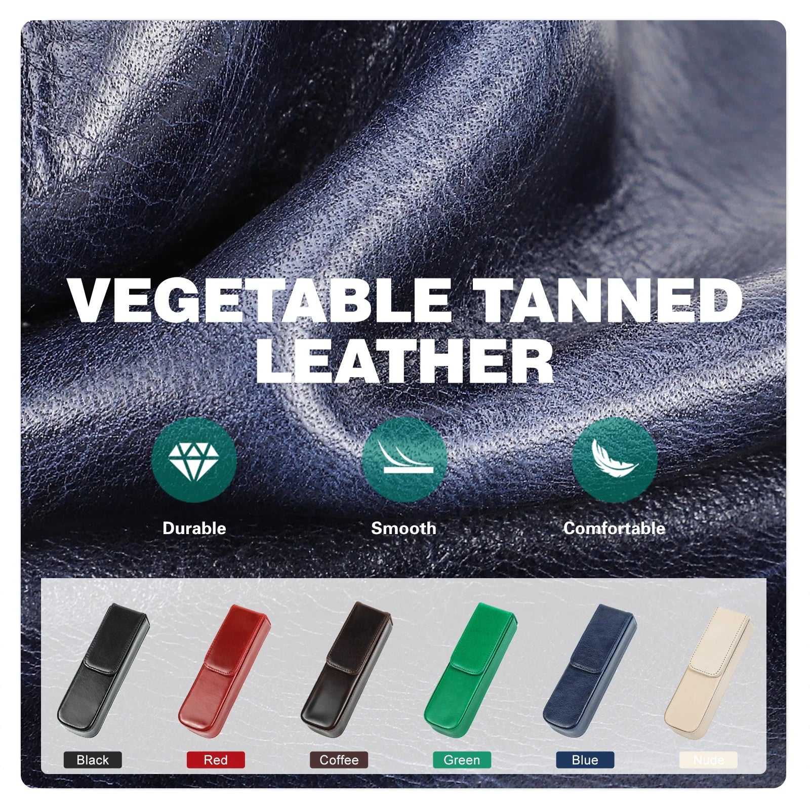 Echtes Leder Füllfederhalter-Etui mit 2 Fächern – Elegante estuche para bolígrafos para viajes, oficinas y escuelas