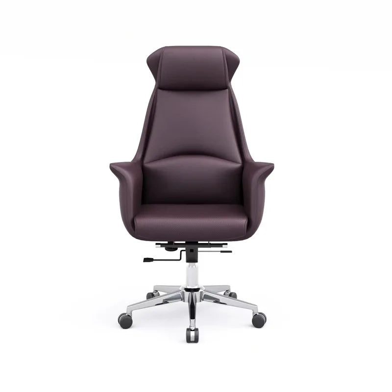 Boss Bürostuhl mit hoher Rückenlehne aus Leder – Silla de oficina ejecutiva Drehbarer en estilo ligero y lujoso para oficinas, estudios y reuniones 