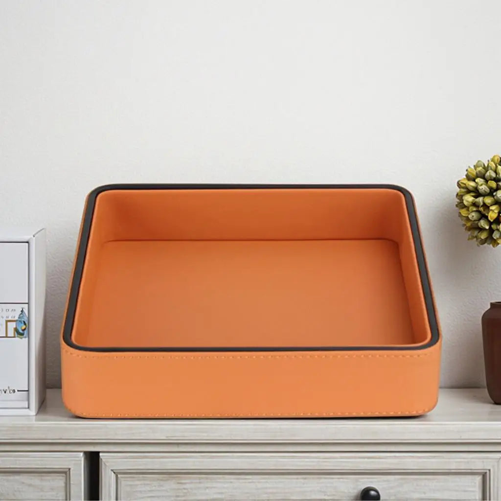 PU-Leder Aufbewahrungsbox & Ablageschale – Moderne Schmuck-, Schlüssel- & Kosmetik-Organizer für Flur, Wohnzimmer & Schreibtisch