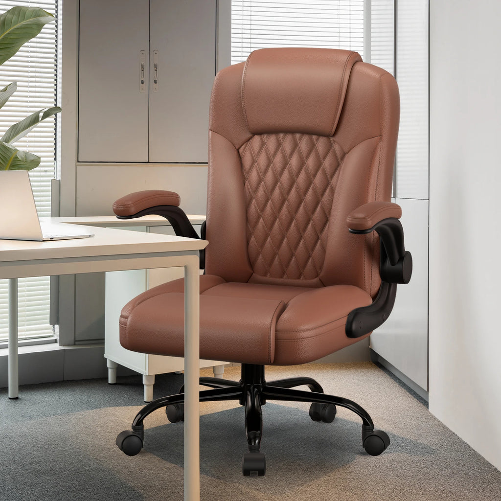 Daccormax Multifunctional Office Chair, Premium Leather Executive Chair, Comfortable Headrest and Armrests, Breathable Backrest.