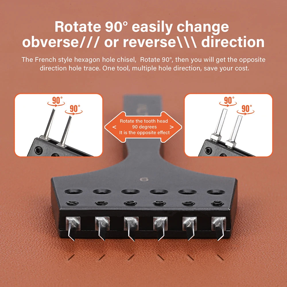 WUTA Austauschbare Rundloch- & French-Style Schlagköpfe – 20-teiliges Zubehörset für 3. Generation Leder Stichwerkzeuge