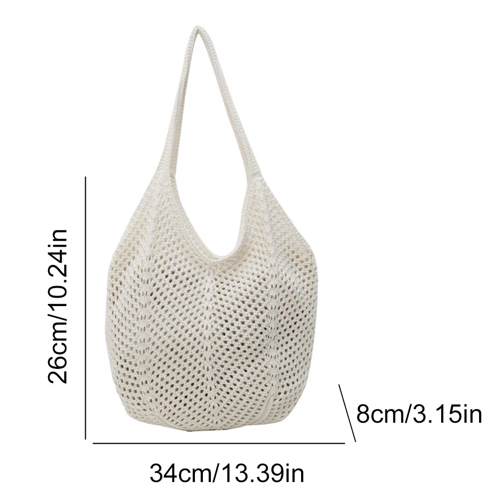 Sac à bandoulière pour femme – Grand sac hobo en maille pour Sommer, Strand &amp; Alltag 