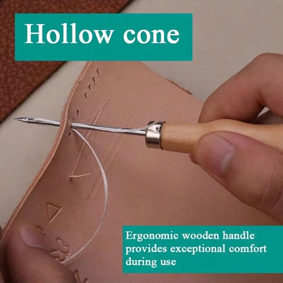 NOTIONSLAND Leder Nähset Heavy Duty – Handnäh- & Polster-Reparaturset mit Großöhrnadeln, Ahlen & Garn