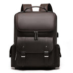 NUOYING British Vintage PU Leder Rucksack – Großer Casual & Reise-Rucksack mit Schnallenverschluss für Damen & Herren