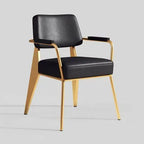 Nordischer Leder-Armchair mit Metallgestell – Vielseitiger Designerstuhl für Esszimmer, Wohnzimmer, Café &amp; Meetingräume