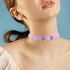 Vintage Punk Choker aus Kunstleder – Verstellbares Halsband mit Schnallen-Pin für Damen & Herren, Club- & Party-Accessoire
