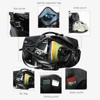 Vintage Leder Reise-Duffle Bag mit Schuhfach – Wasserdichte Carry-On Weekend- &amp; Sporttasche für Damen &amp; Herren