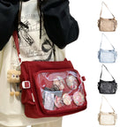 Sac Ita pour femme au style japonais – Sac à dos avec fenêtre claire, multi-poches et sacs de rangement