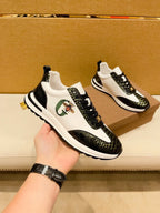 HUISONG Herren Leder Sneakers – Luxus Business Casual Schuhe, atmungsaktiv, wasserdicht, Designer-Style mit tierischen Prints