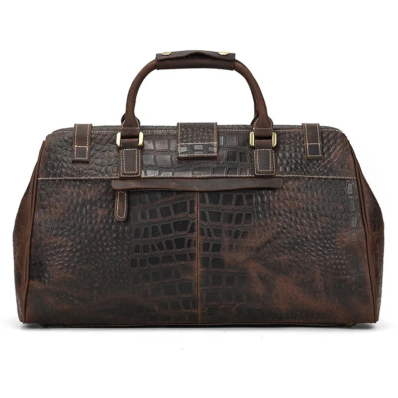 WANTING Herren Leder Weekender – Vintage Reisetasche aus echtem Rindsleder, große Crazy Horse Travel Bag mit Schultergurt für Business & Wochenendreisen