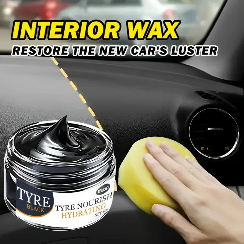 Schwarzes Innenraum Pflegewachs – Reifen- & Kunststoffpflege für Armaturenbrett, Kunstleder, Sitze & Möbel mit UV-Schutz