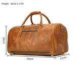 Vintage Herren Reisetasche aus echtem Rindsleder – Große Leder Duffle Bag 60 cm, robuste Weekend- & Handgepäcktasche aus Cowhide