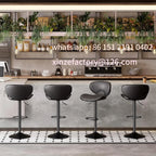 Drehbare Barhocker aus Kunstleder im 4er-Set – Höhenverstellbare Barstühle mit Rückenlehne für Kücheninsel &amp; Theke 