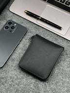 KAIDUCH Herren Slim Wallet – Kompakte PU-Leder Geldbörse mit Reißverschluss für Karten und Münzen, Business-Design