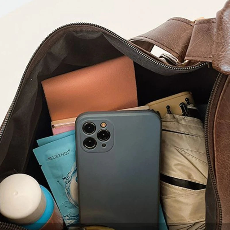 Vintage Damen Tote Bag aus PU-Leder – Große Maillard Schulter- & Crossbody-Tasche, stilvolle Commuter Handtasche mit Struktur