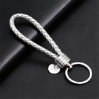 13 cm geflochtener PU-Leder Schlüsselanhänger – Farbiger Keyring für Damen &amp; Herren, modisches Auto- &amp; Taschen-Accessoire mit Metallring