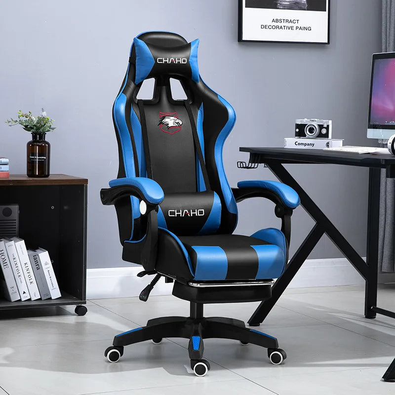 Gaming Chair 2025 aus PU-Leder – Ergonomischer Drehstuhl mit hoher Rückenlehne, Liftfunktion & Rollen für Schlafzimmer, Büro & Gaming Setup