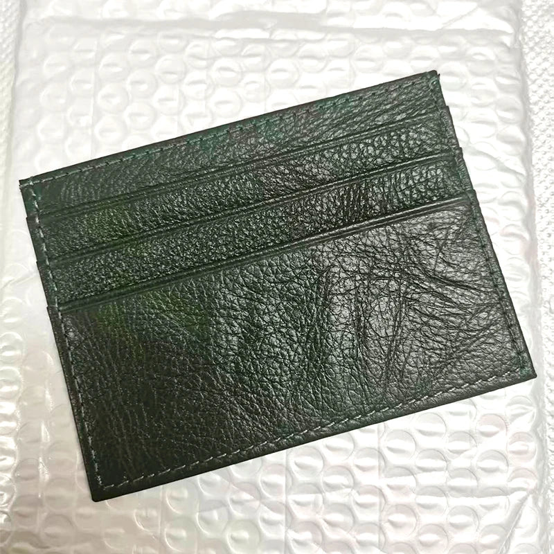 GZGUANDA Personalisierter Leder Kartenhalter – Slim Mini Card Bag aus echtem Rindsleder für Damen & Herren