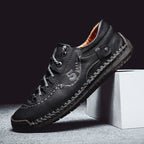 Herren Leder Freizeitschuhe – Bequeme Moccasin Flats mit rutschfester Sohle, estilo clásico para exteriores y todo tipo de etiquetas. 
