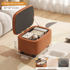 Multifunktionaler Leder Sitzhocker mit Stauraum – Moderner Organizer Ottoman für Wohnzimmer, Flur & Schlafzimmer