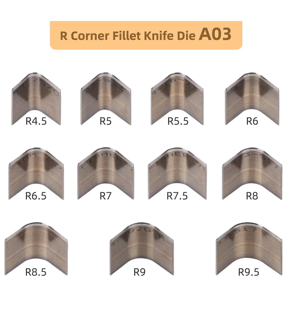 QJH Leder Eckenstanzer Set – Hochpräzise Corner Punch Tools aus Carbonstahl für Geldbörsen, Gürtel & Taschen (R2–R18)
