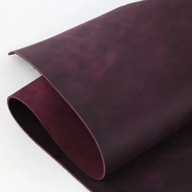 2 mm Lila Crazy Horse Leder aus Rindsleder – Erstklassiges Echtleder für DIY, Planer, Taschen & Möbel