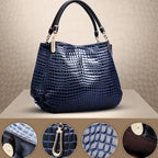Damen Tote Bag mit großer Kapazität – Schultertasche im Kroko-Look für Alltag, Shopping & Pendeln