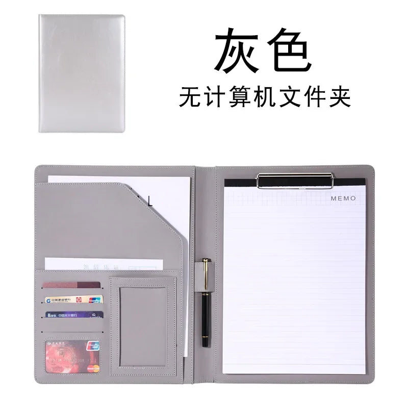 A4 PU-Leder Business Organizer Mappe – Vintage Manager Ordner & Dokumentenmappe mit Klemmbrett für Büro & Führungskräfte