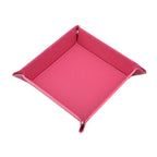 Rechteckige PU Leder Ablageschale mit Samt – Faltbares Storage Tray & Dice Tray für Schlüssel, Geldbörse, Münzen & Spiele